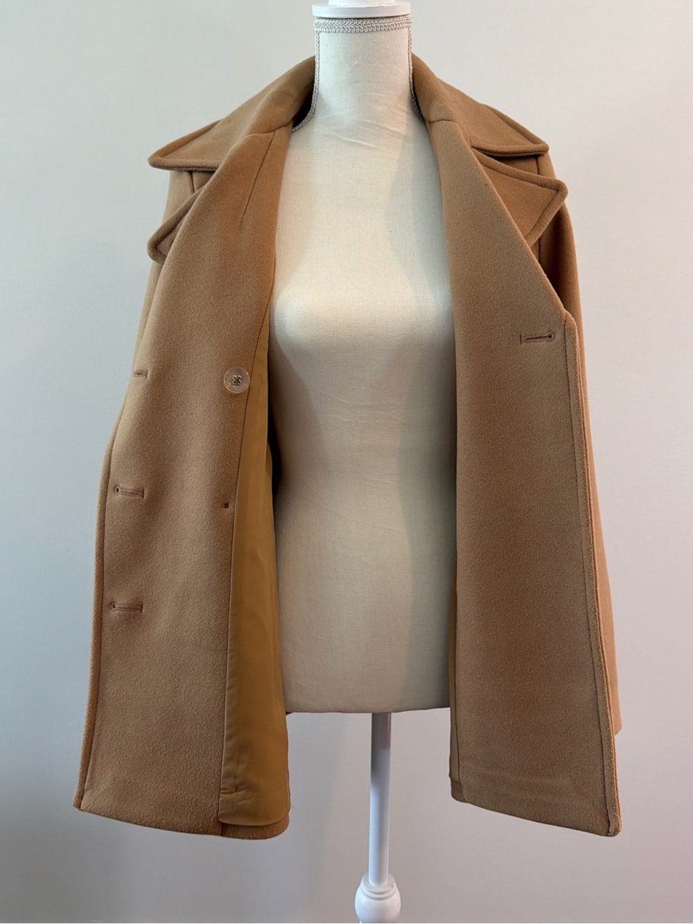 Old Navy Camel Double-Breasted Peacoat - Picture 6 of 7